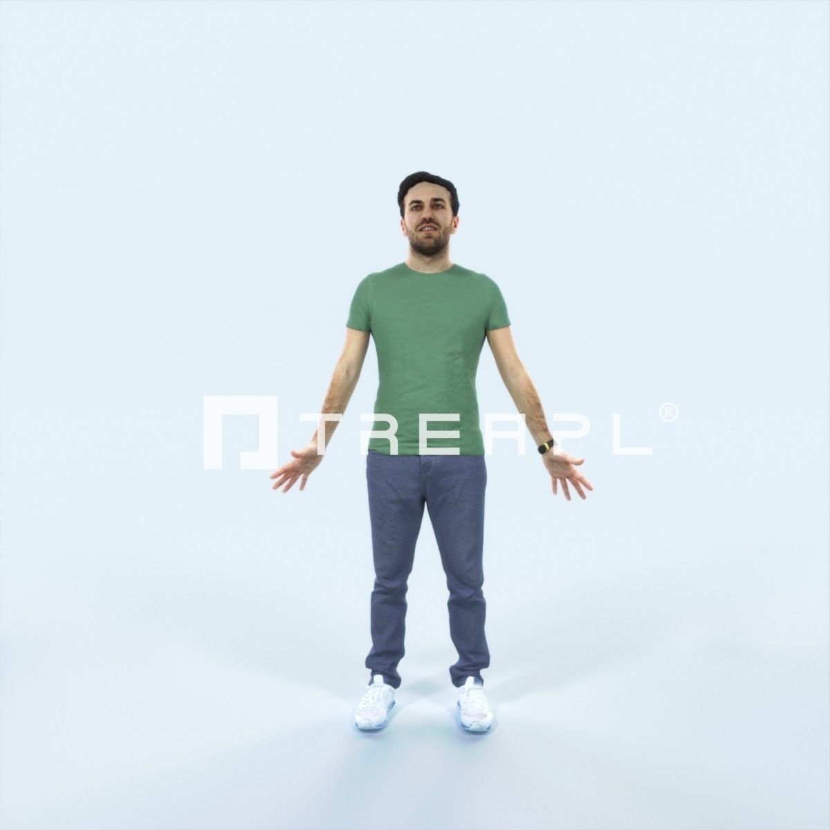 Flow 01F Animated Rigged Casual Man Low-poly 3D model_1