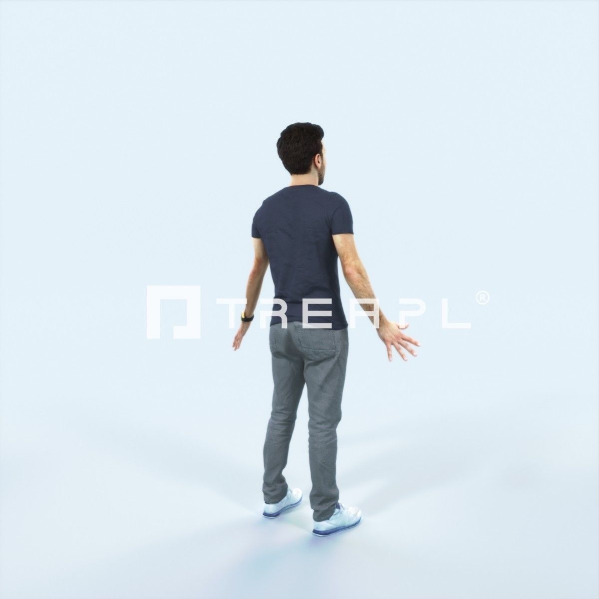 Flow 01E Animated Rigged Casual Man Low-poly 3D model_3