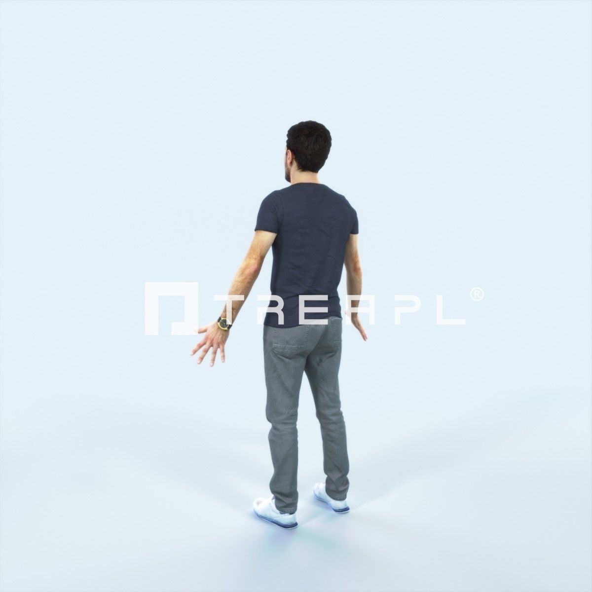 Flow 01E Animated Rigged Casual Man Low-poly 3D model_4