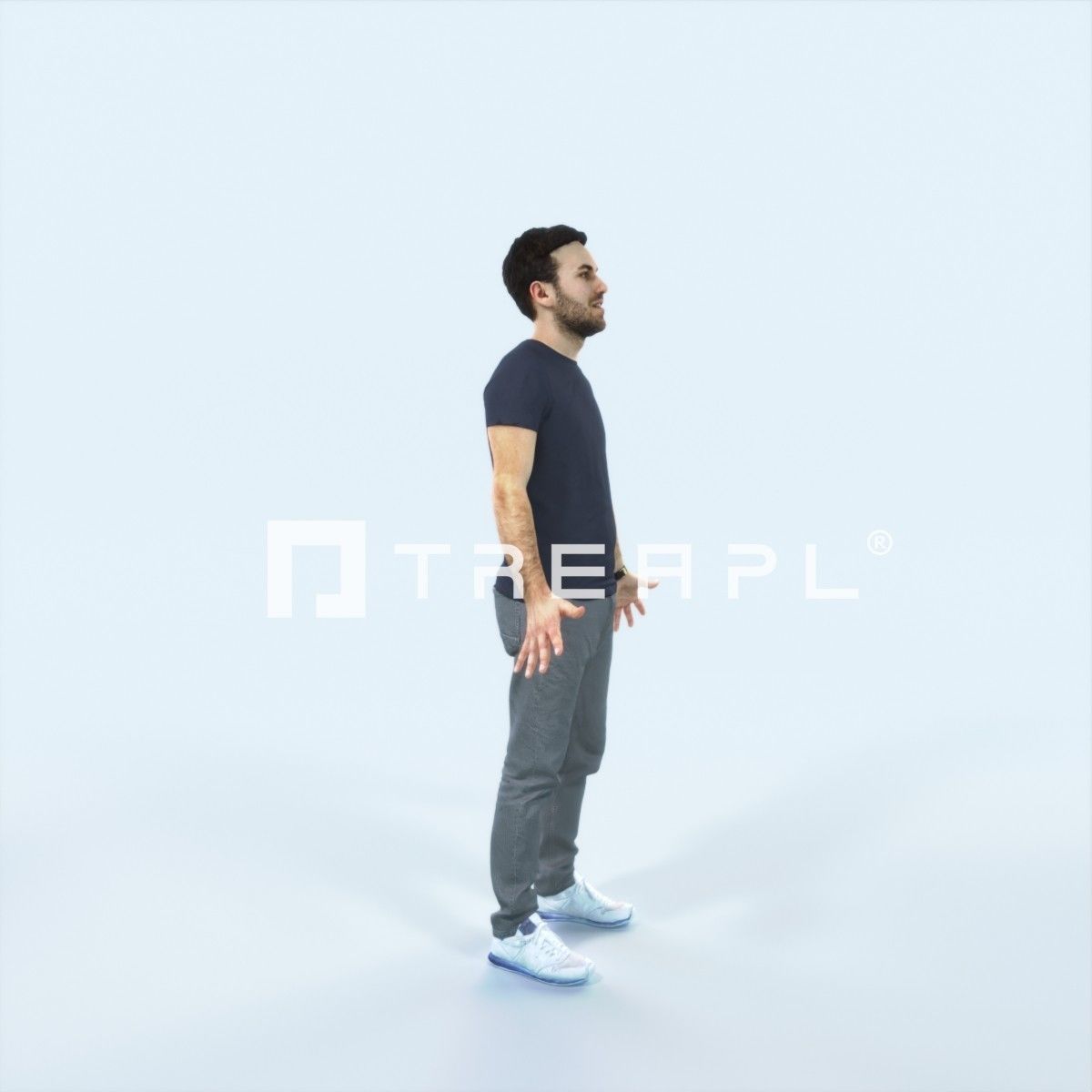 Flow 01E Animated Rigged Casual Man Low-poly 3D model_2