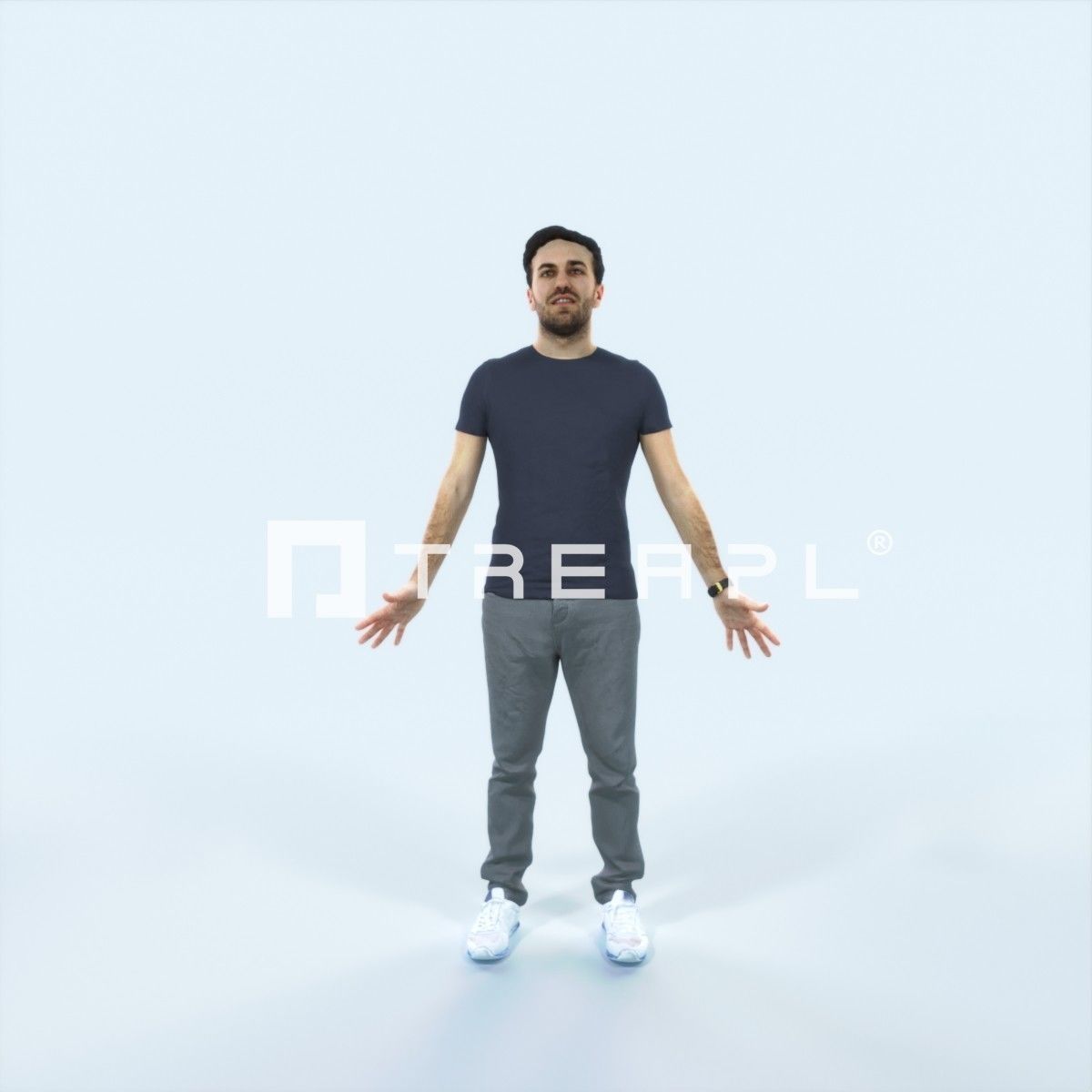 Flow 01E Animated Rigged Casual Man Low-poly 3D model_1