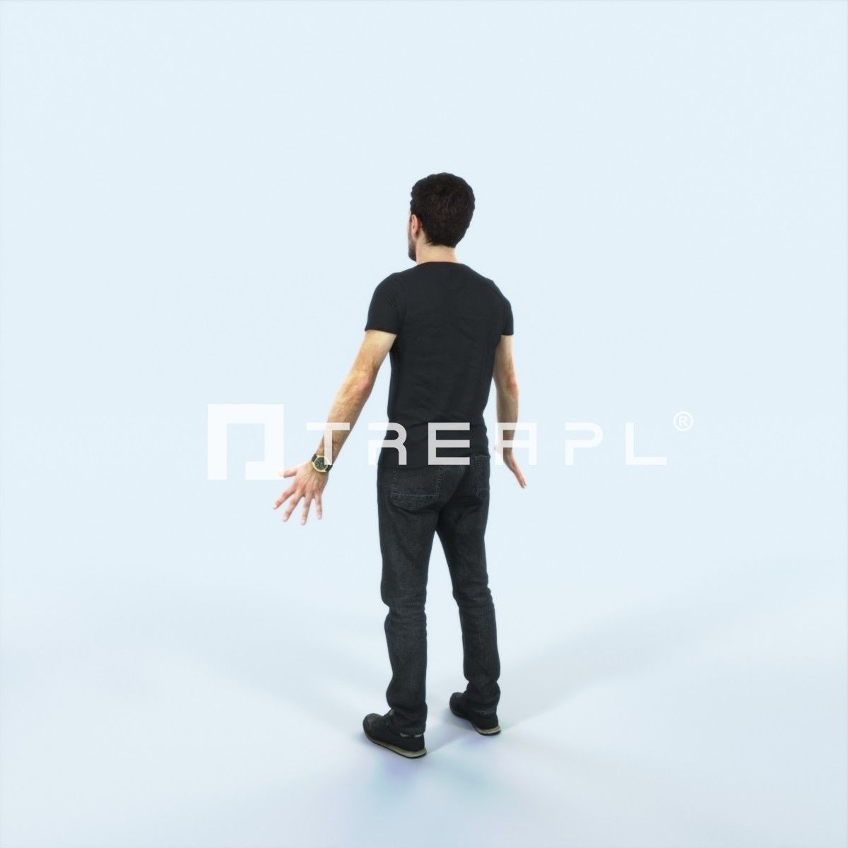 Flow 01B Animated Rigged Casual Man Low-poly 3D model_4