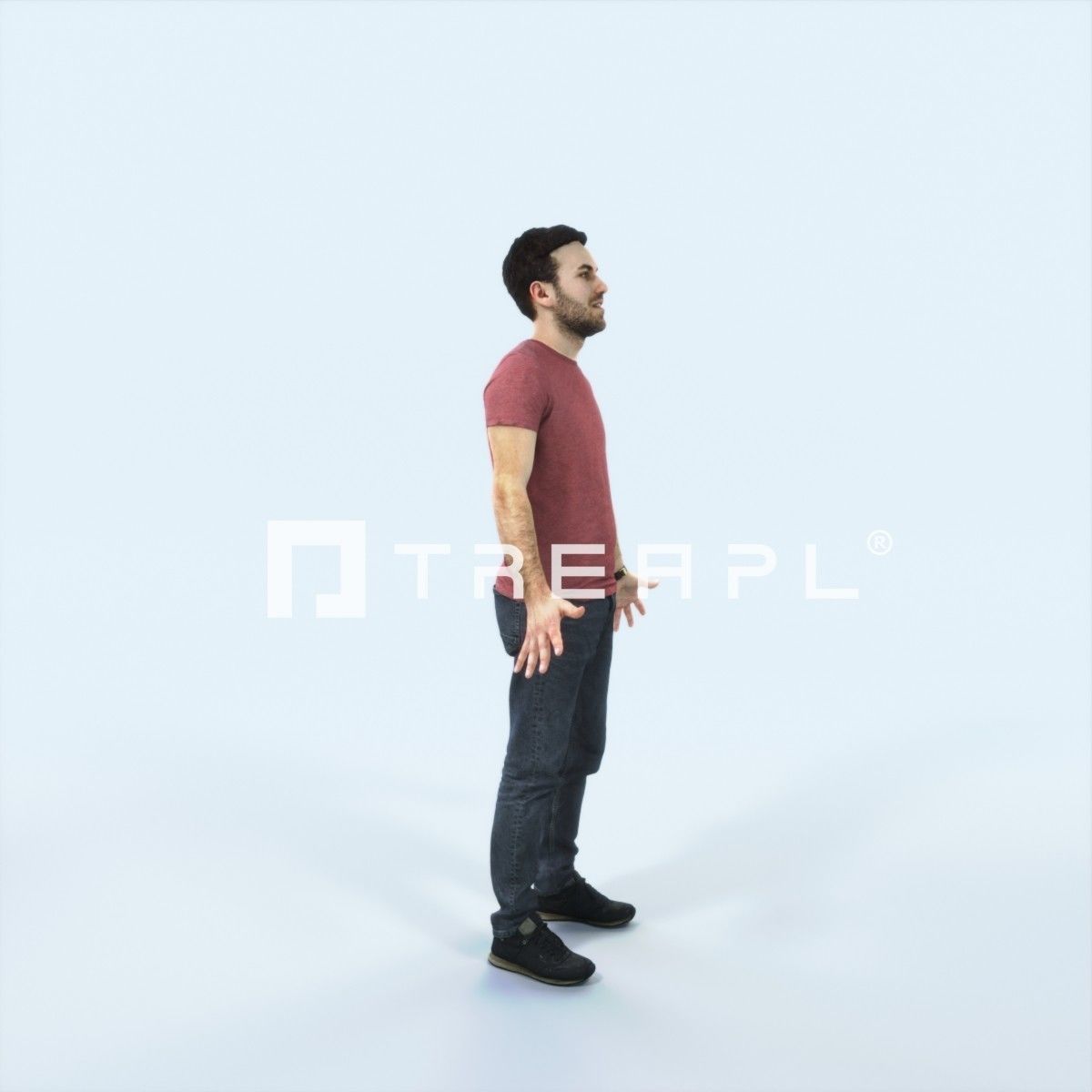 Flow 01A Animated Rigged Casual Man Low-poly 3D model_2