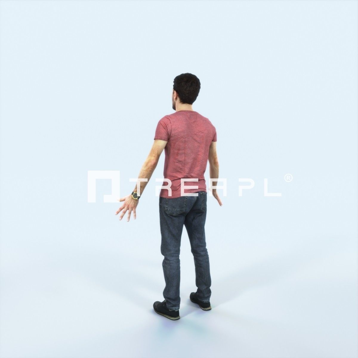 Flow 01A Animated Rigged Casual Man Low-poly 3D model_4