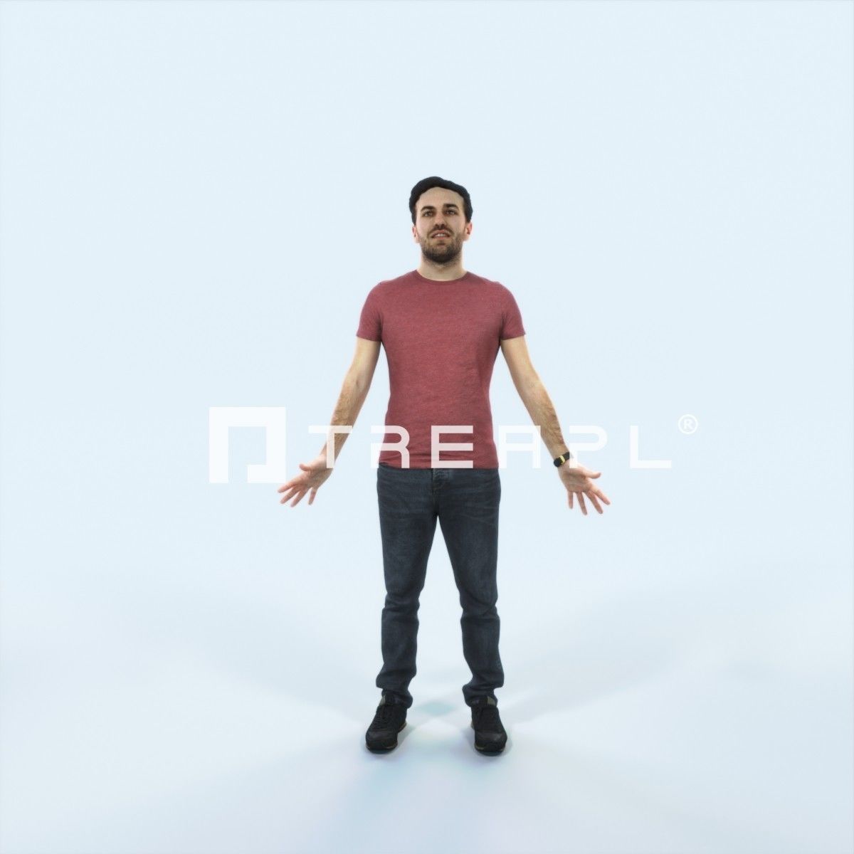 Flow 01A Animated Rigged Casual Man Low-poly 3D model_1