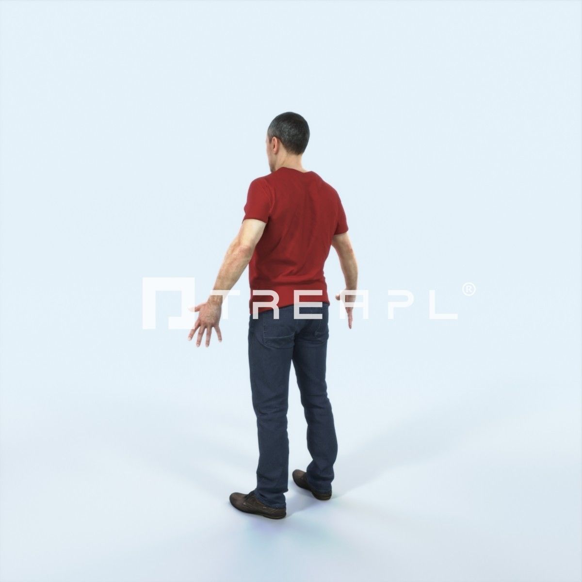 Fortitude 01F Animated Rigged Casual Man Low-poly 3D model_4