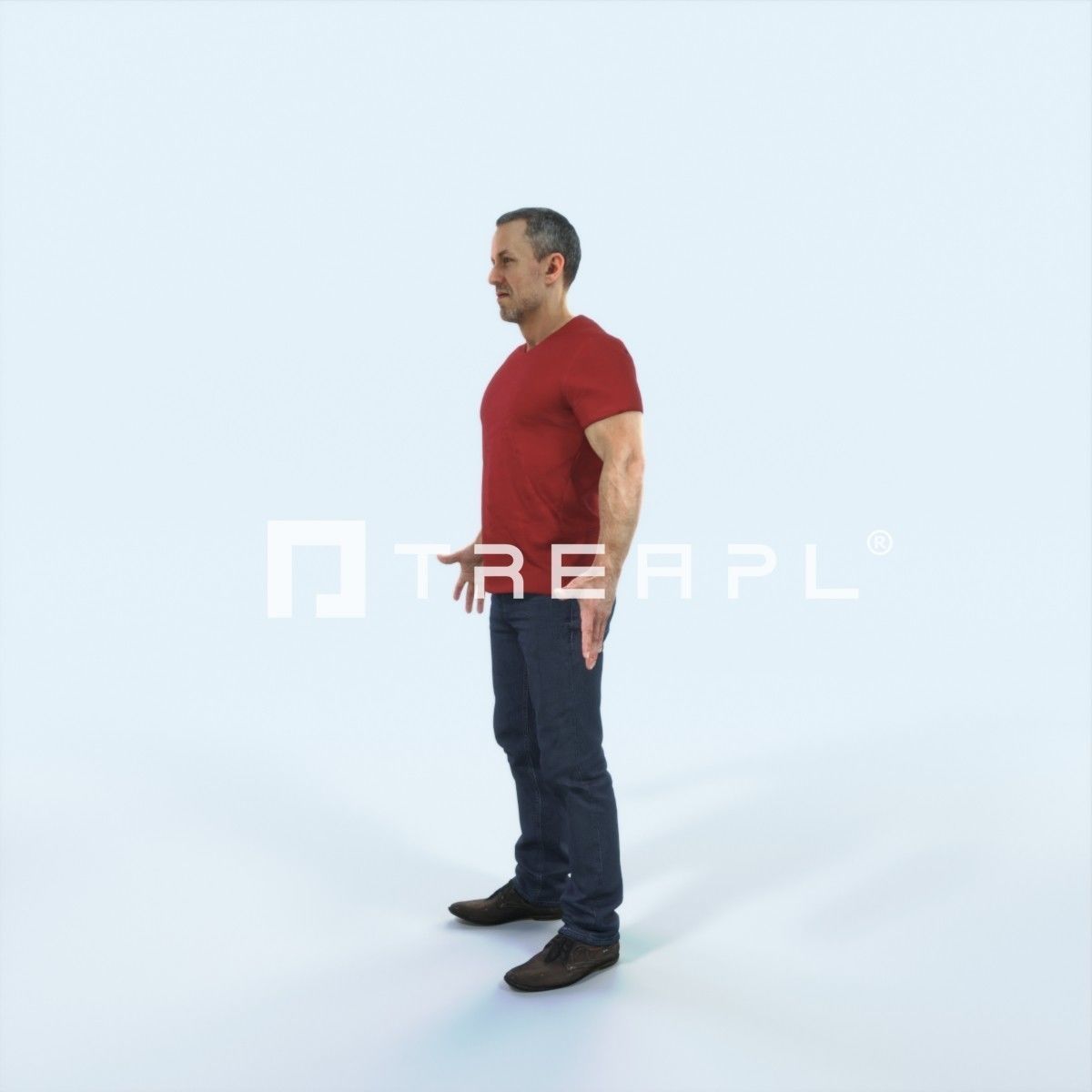 Fortitude 01F Animated Rigged Casual Man Low-poly 3D model_5