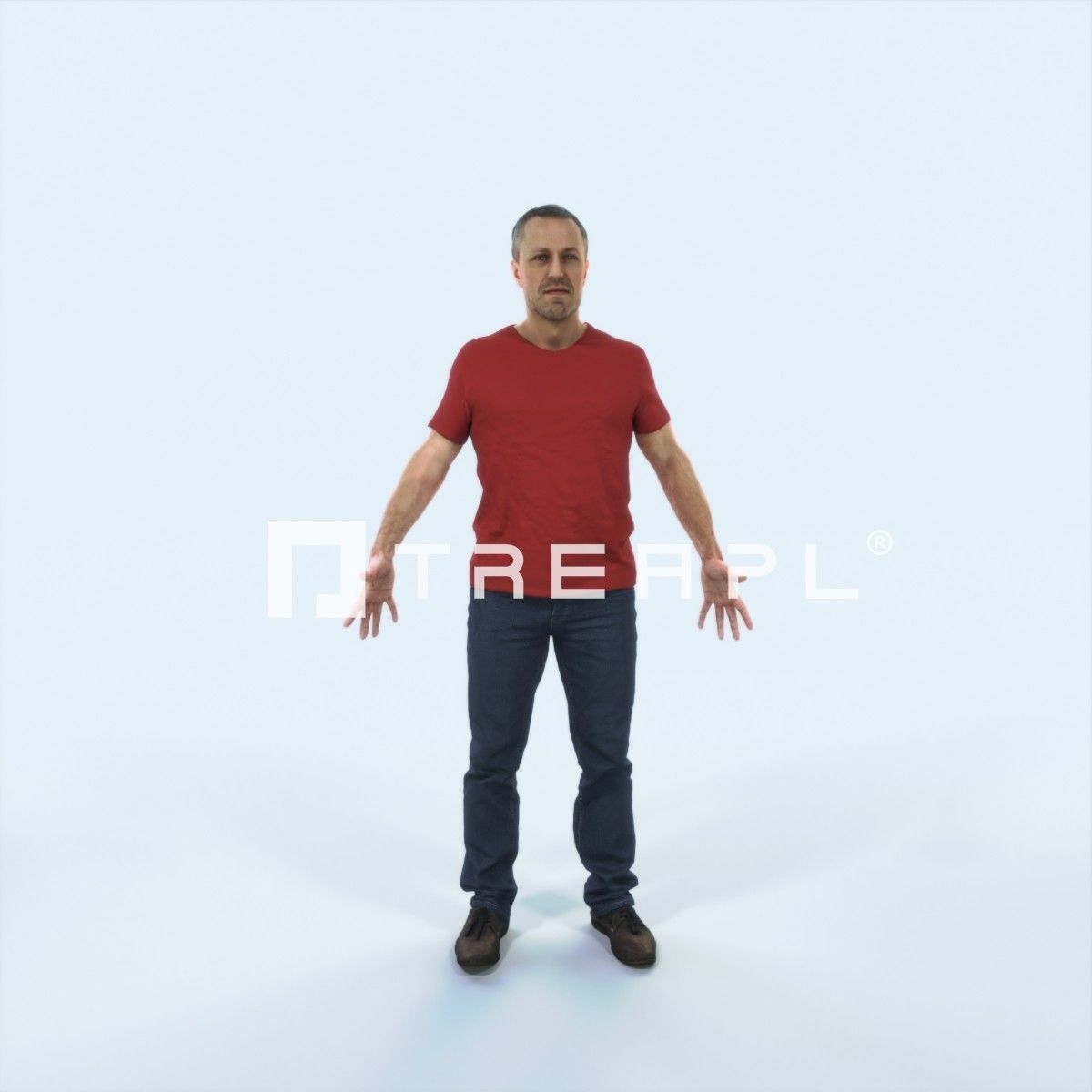 Fortitude 01F Animated Rigged Casual Man Low-poly 3D model_1