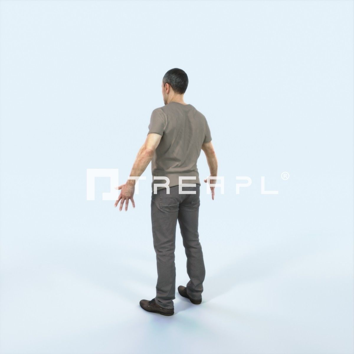 Fortitude 01E Animated Rigged Casual Man Low-poly 3D model_4