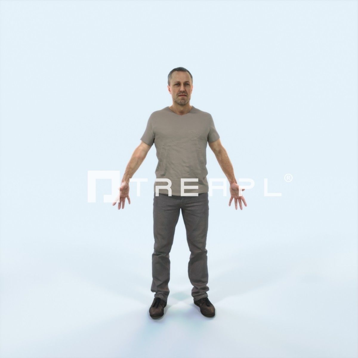 Fortitude 01E Animated Rigged Casual Man Low-poly 3D model_1