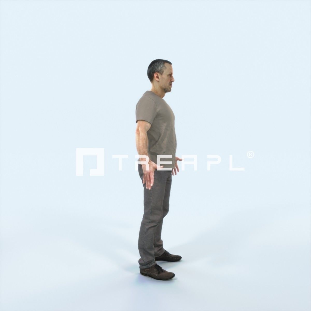 Fortitude 01E Animated Rigged Casual Man Low-poly 3D model_2