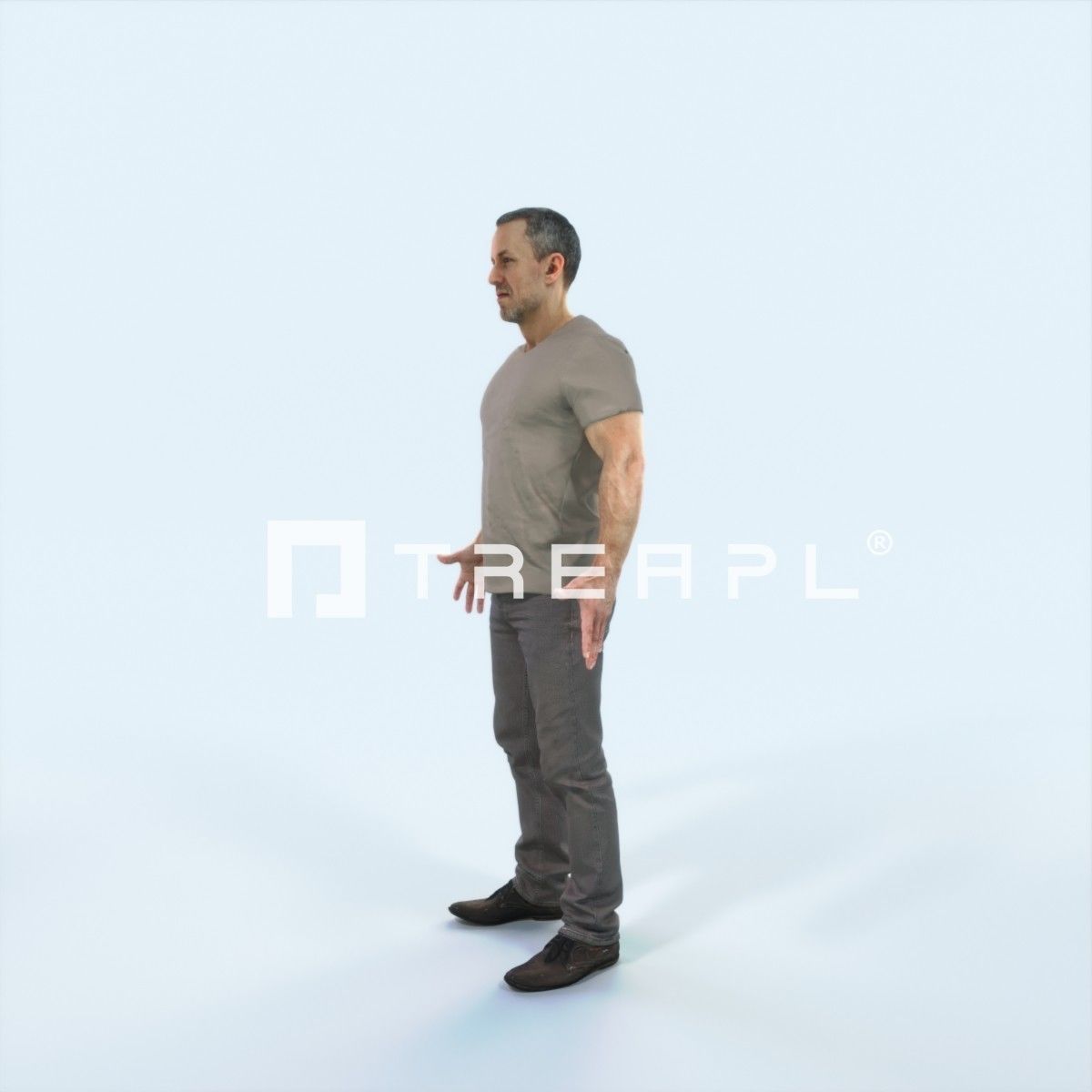 Fortitude 01E Animated Rigged Casual Man Low-poly 3D model_5