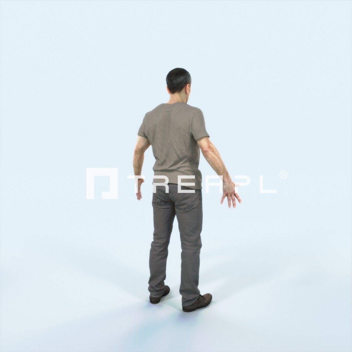 Fortitude 01E Animated Rigged Casual Man Low-poly 3D model_3