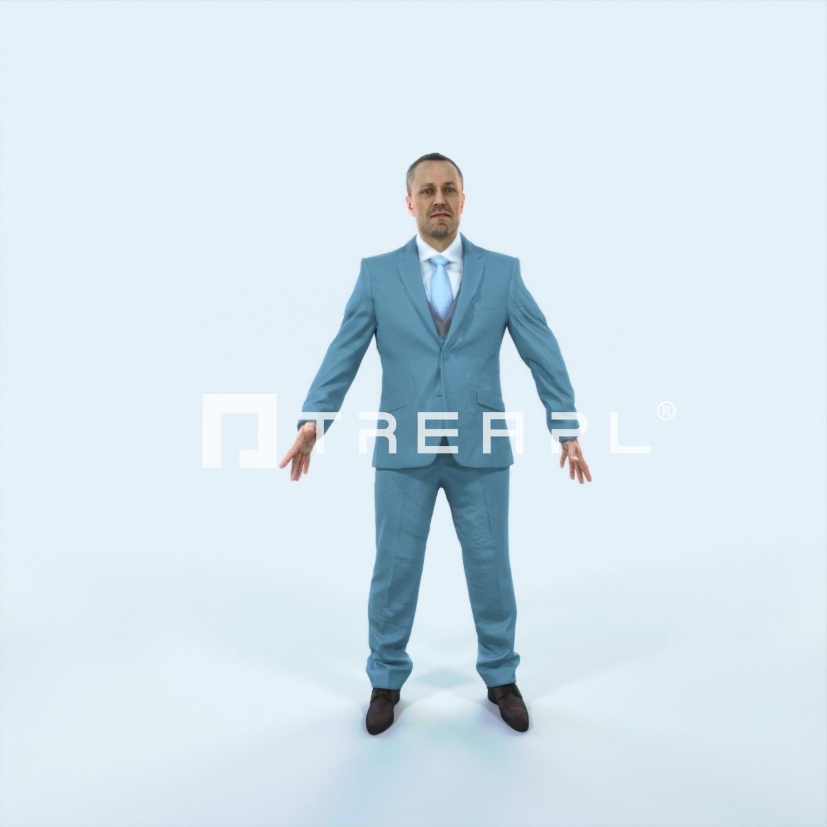 Fortitude 01G Animated Rigged Elegant Business man Low-poly 3D model_1