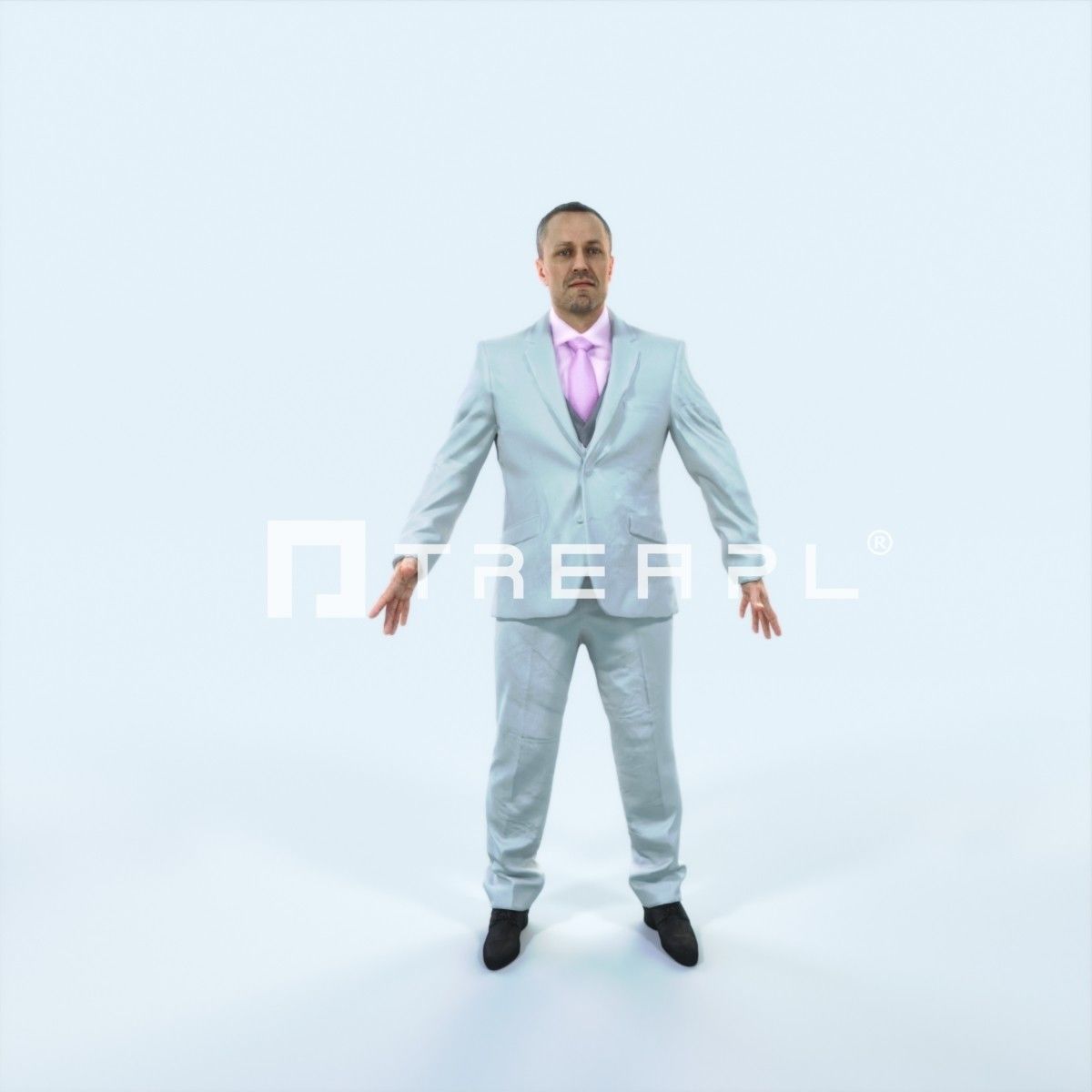Fortitude 01E Animated Rigged Elegant Business man Low-poly 3D model_1