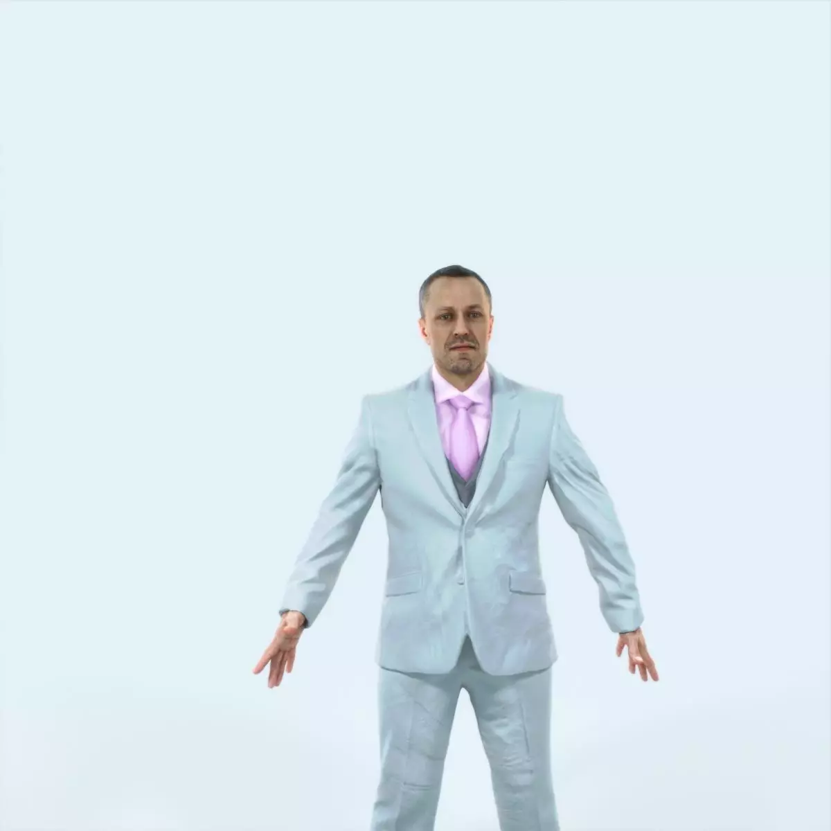 Fortitude 01E Animated Rigged Elegant Business man Low-poly 3D model_0