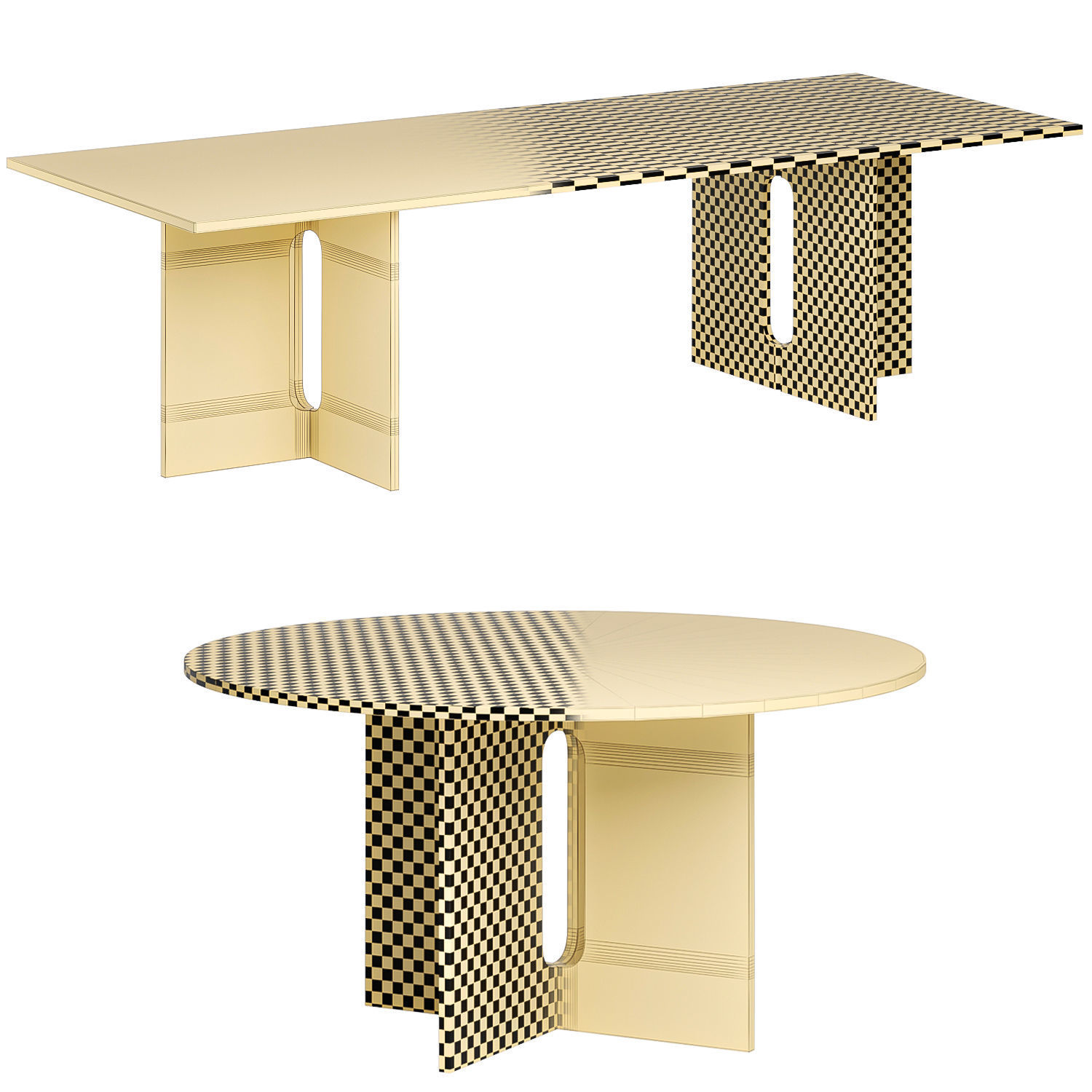 Androgyne dining table Low-poly 3D model_7