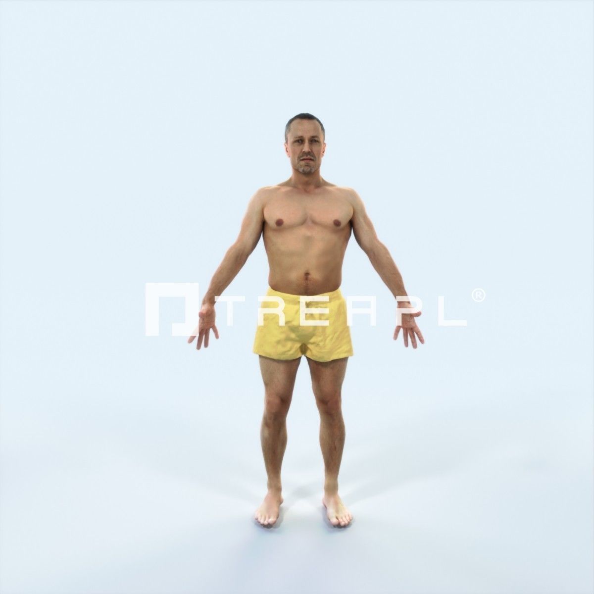 Fortitude L Animated Rigged Beach Sports Man Low-poly 3D model_1