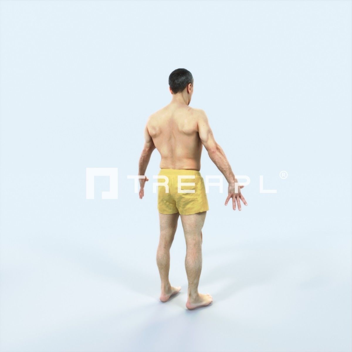 Fortitude L Animated Rigged Beach Sports Man Low-poly 3D model_3