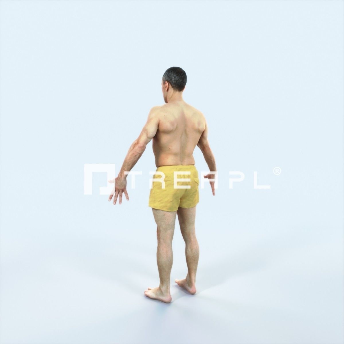 Fortitude L Animated Rigged Beach Sports Man Low-poly 3D model_4