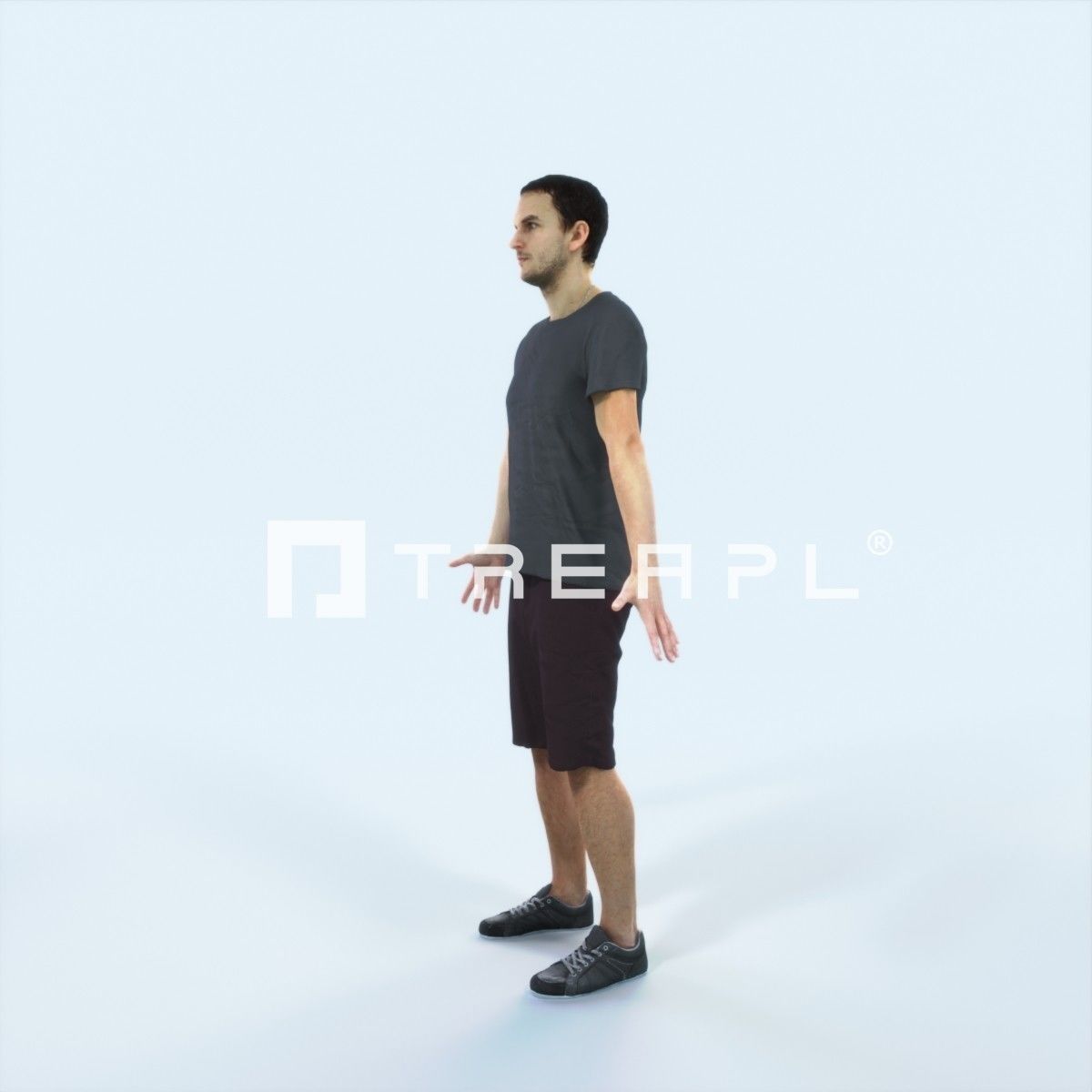 Jest 01L Animated Rigged Summer Casual Man Low-poly 3D model_5