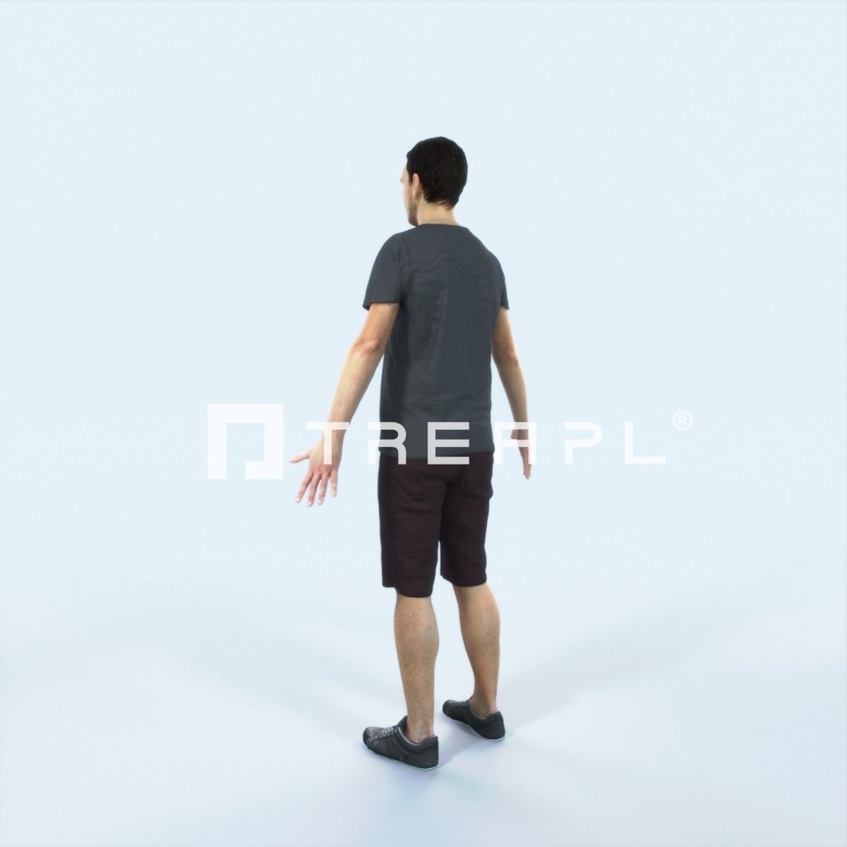 Jest 01L Animated Rigged Summer Casual Man Low-poly 3D model_4