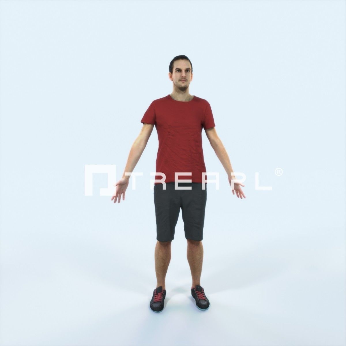 Jest 01I Animated Rigged Summer Casual Man Low-poly 3D model_1