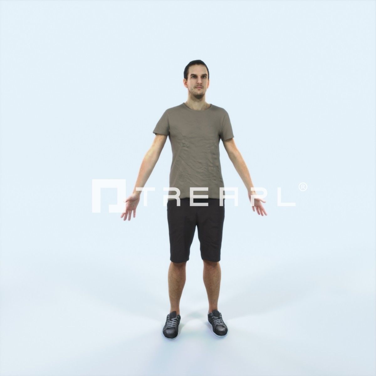 Jest 01F Animated Rigged Summer Casual Man Low-poly 3D model_1