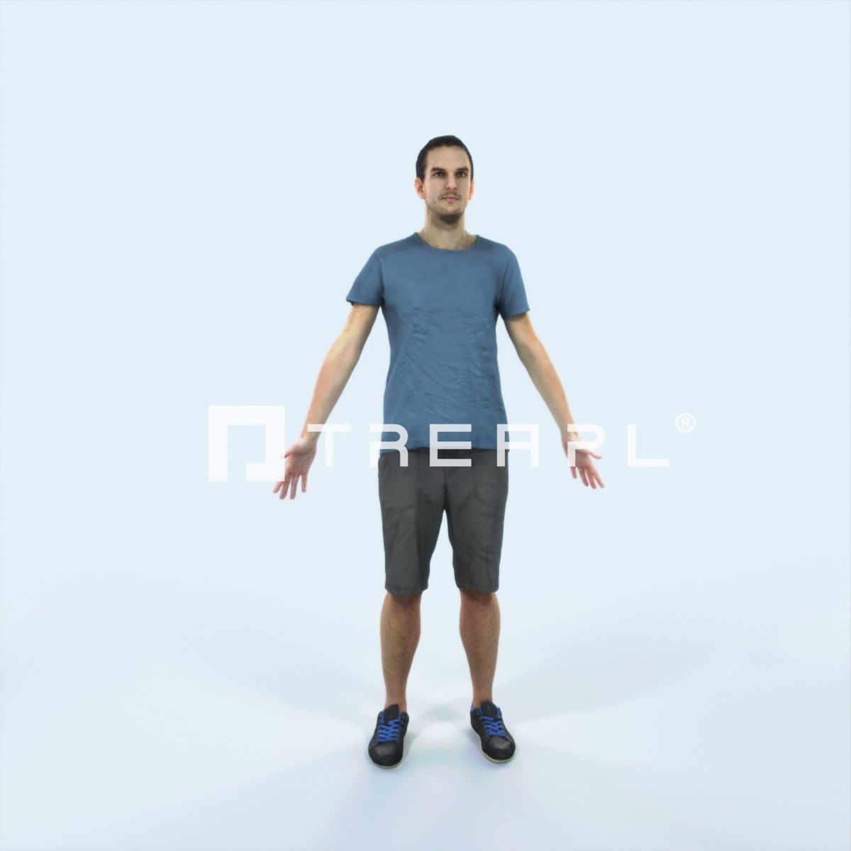 Jest 01A Animated Rigged Summer Casual Man Low-poly 3D model_1