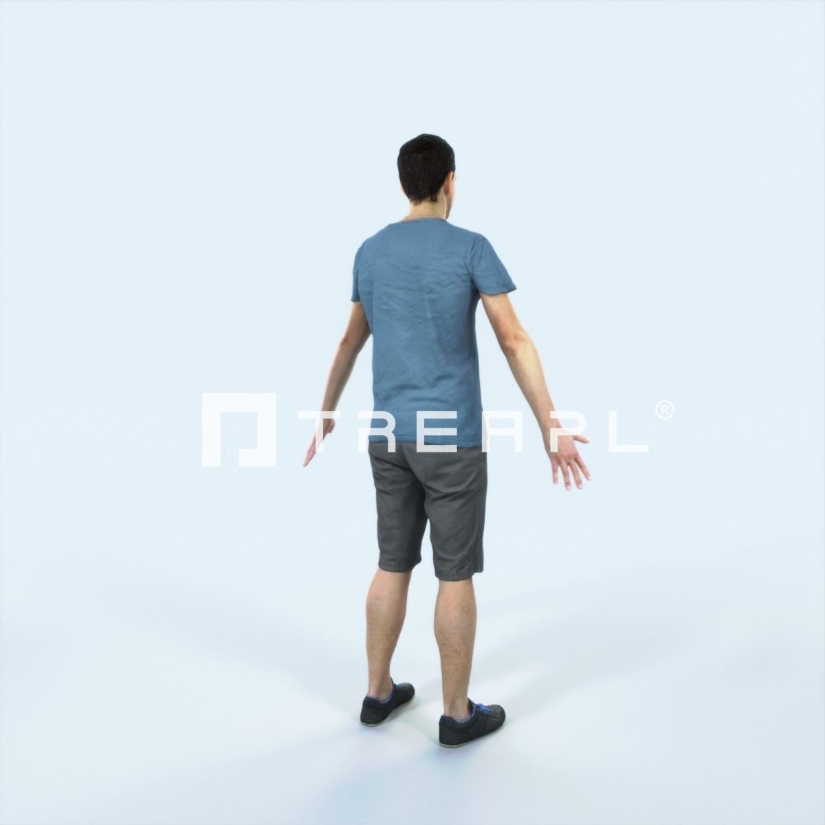 Jest 01A Animated Rigged Summer Casual Man Low-poly 3D model_3