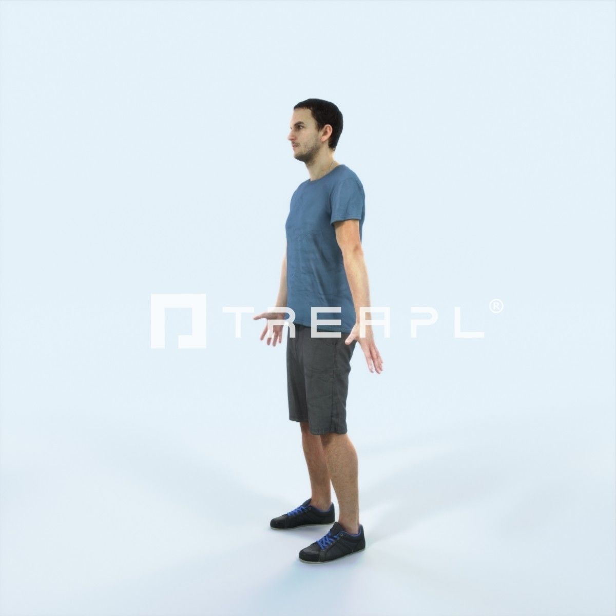 Jest 01A Animated Rigged Summer Casual Man Low-poly 3D model_5
