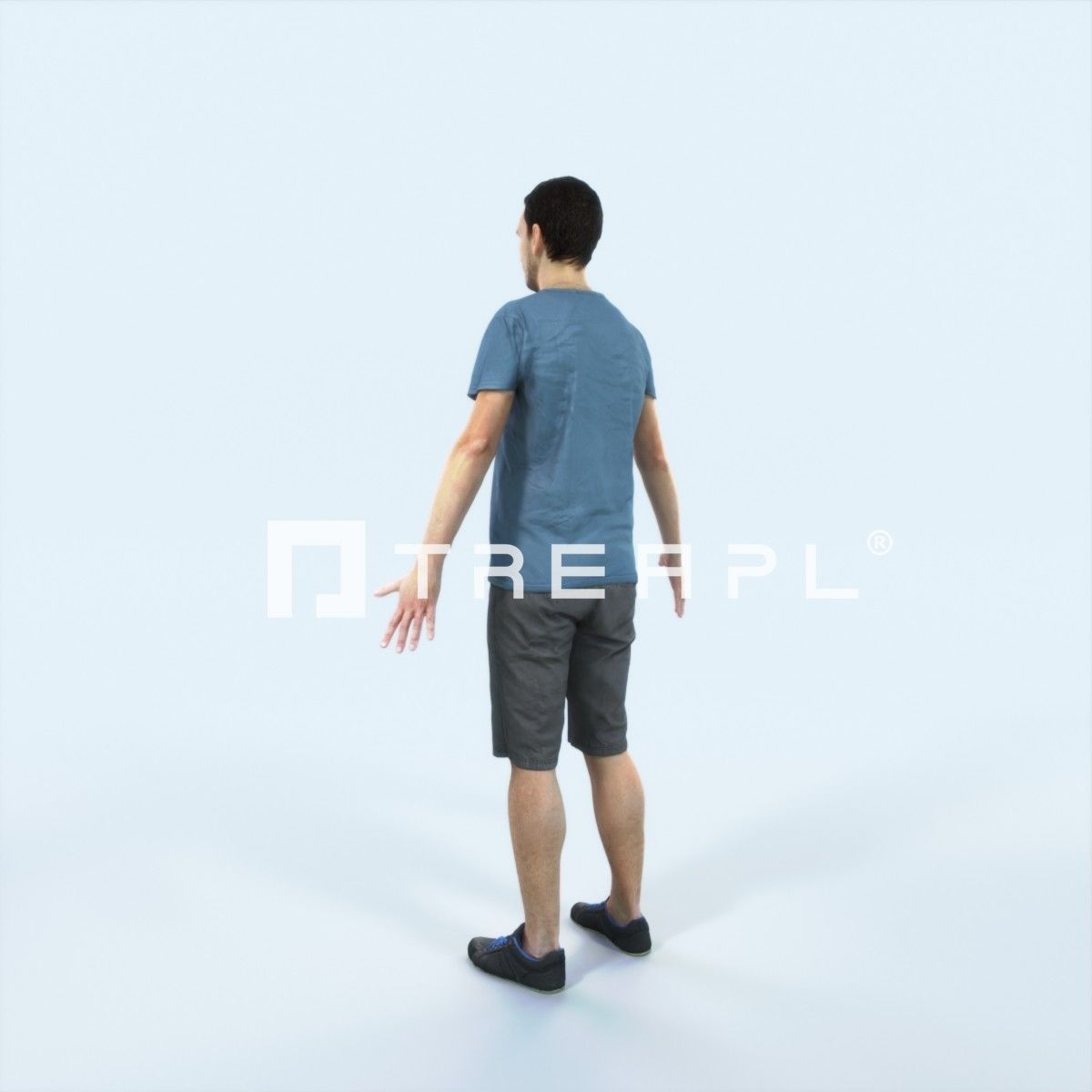 Jest 01A Animated Rigged Summer Casual Man Low-poly 3D model_4