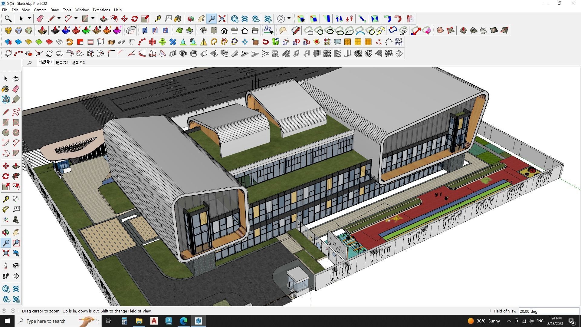 kindergarden education building sketchup model 3D model_4
