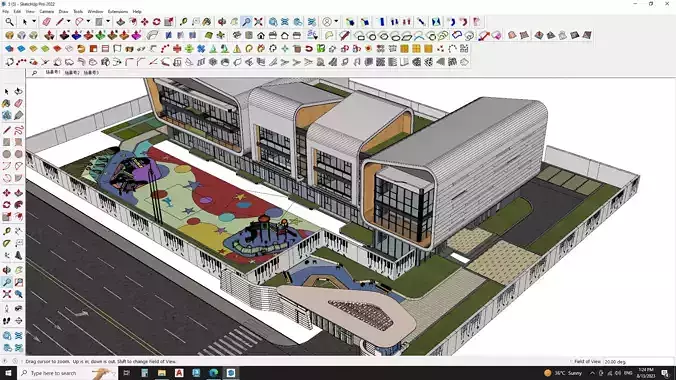 kindergarden education building sketchup model 3D model