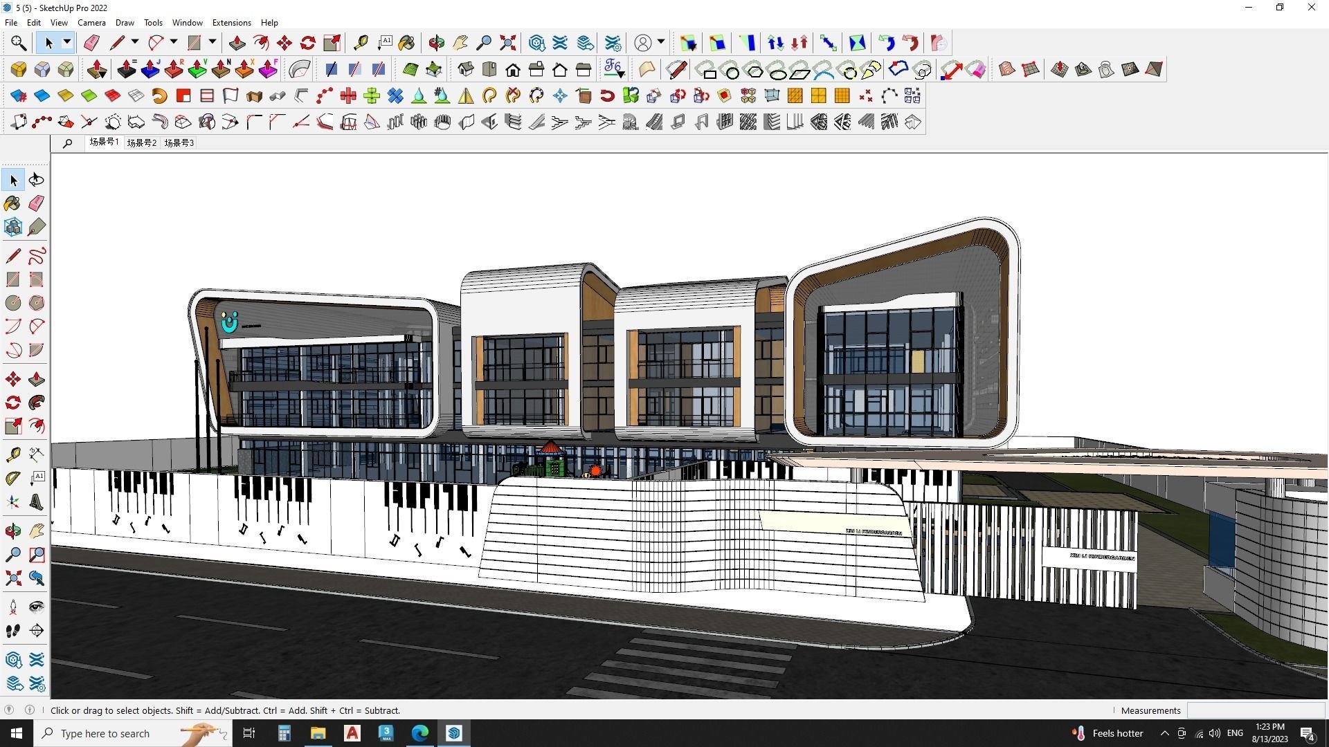 kindergarden education building sketchup model 3D model_5