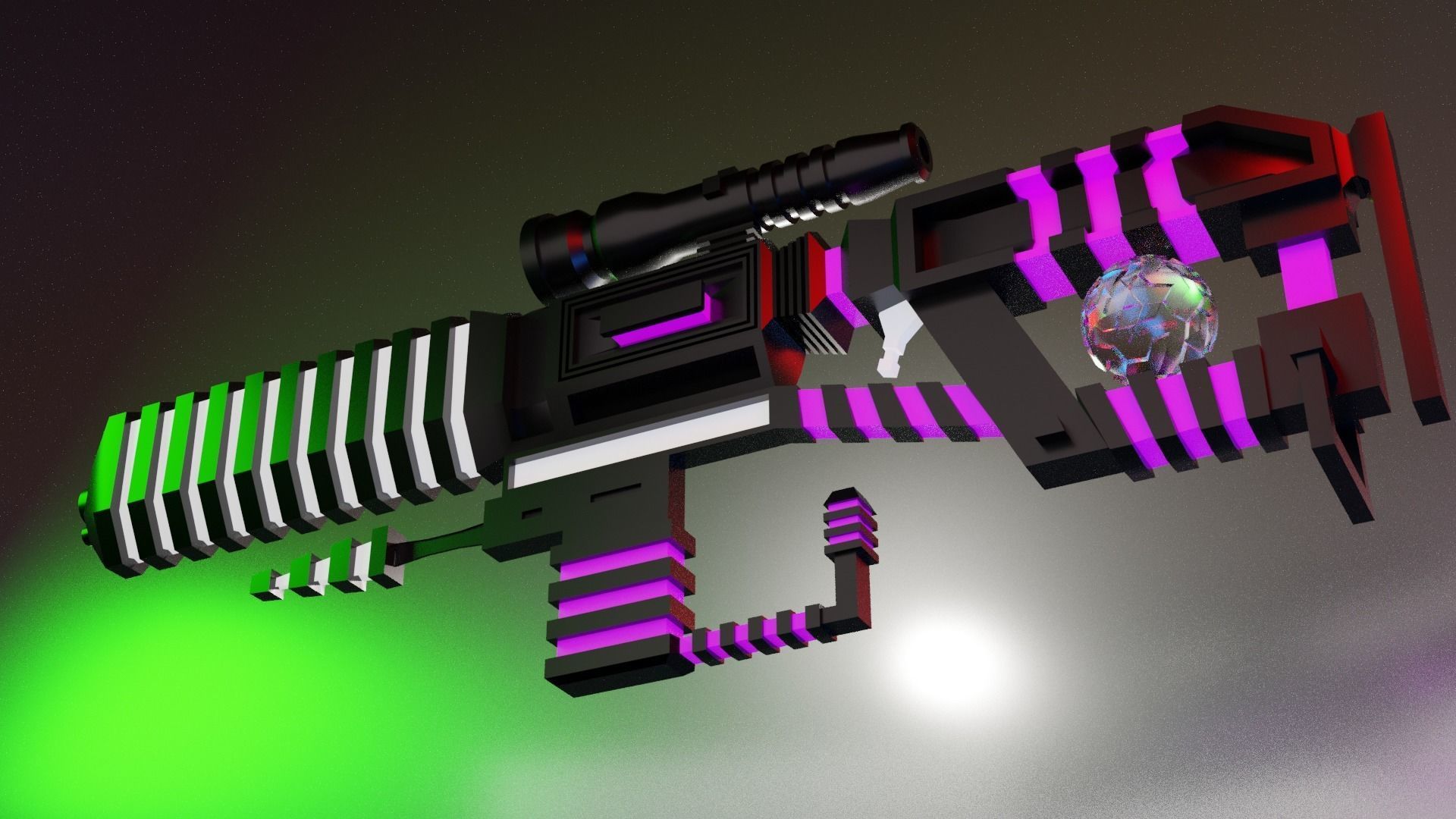 Sci Fi Gun Low-poly 3D model_2