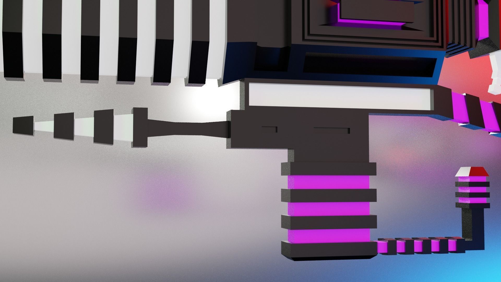 Sci Fi Gun Low-poly 3D model_5