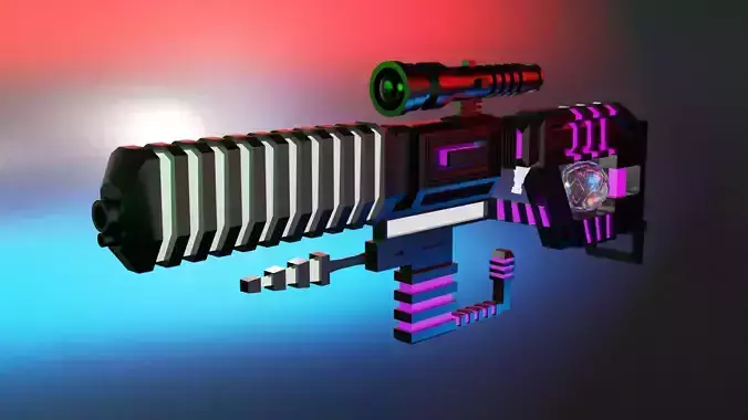 Sci Fi Gun Low-poly 3D model