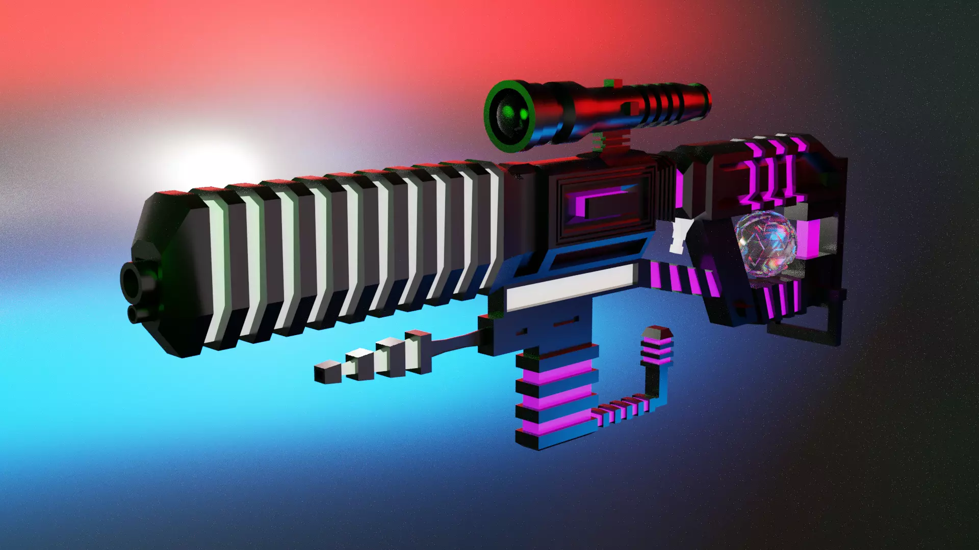 Sci Fi Gun Low-poly 3D model_0