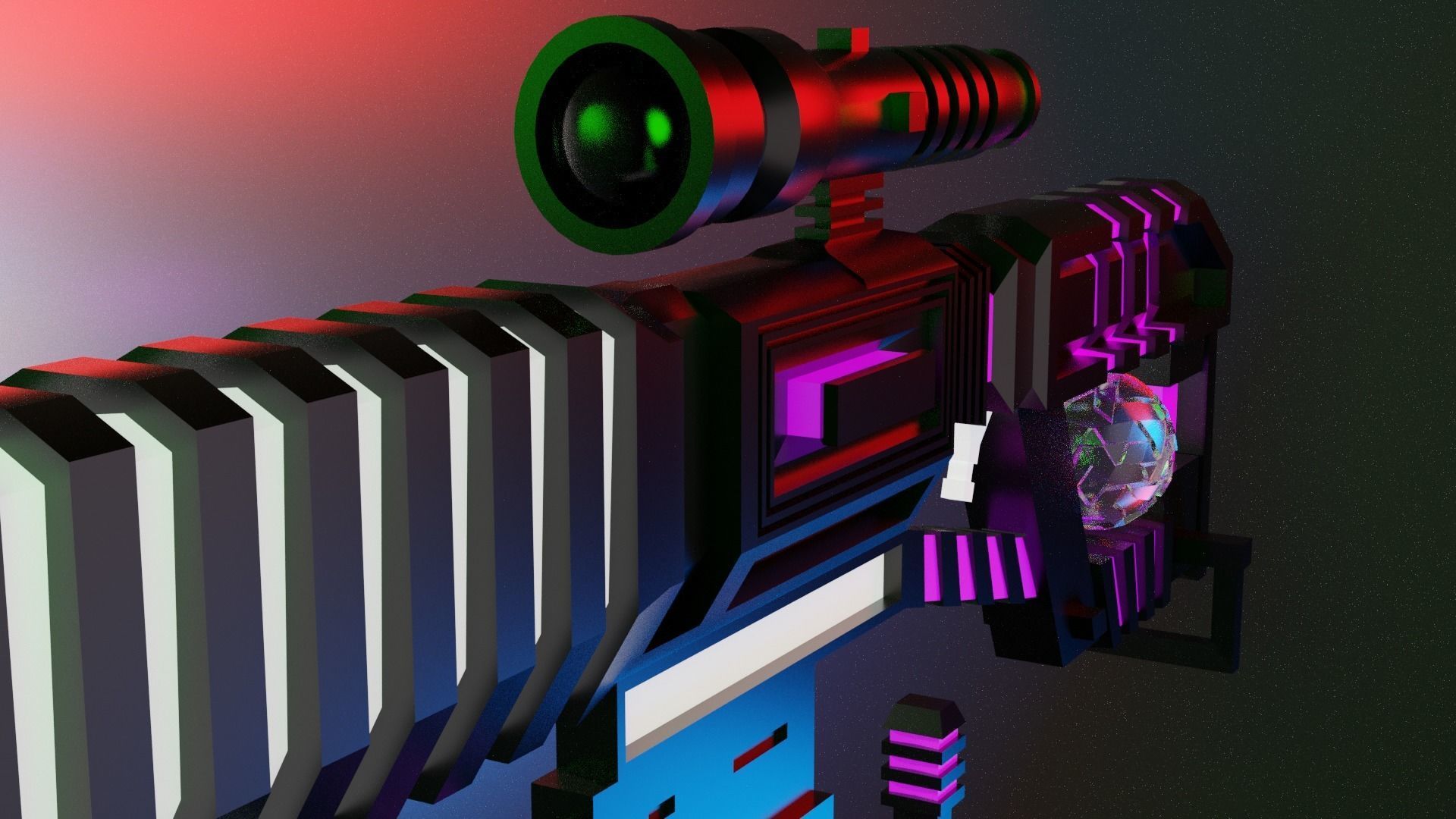 Sci Fi Gun Low-poly 3D model_3