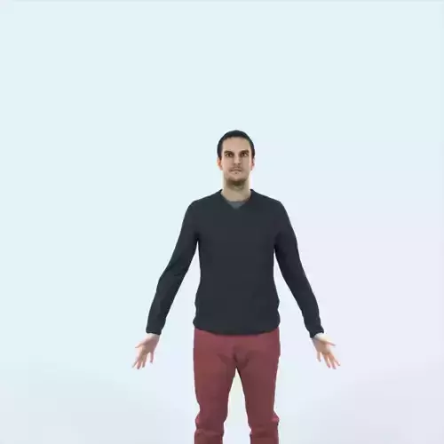 Jest 08L Animated Rigged Casual Man Low-poly 3D model