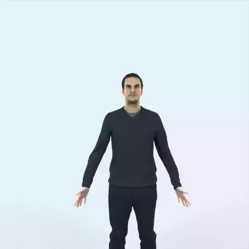 Jest 08K Animated Rigged Casual Man Low-poly 3D model