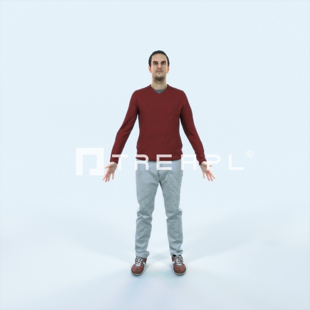 Jest 08J Animated Rigged Casual Man Low-poly 3D model_1