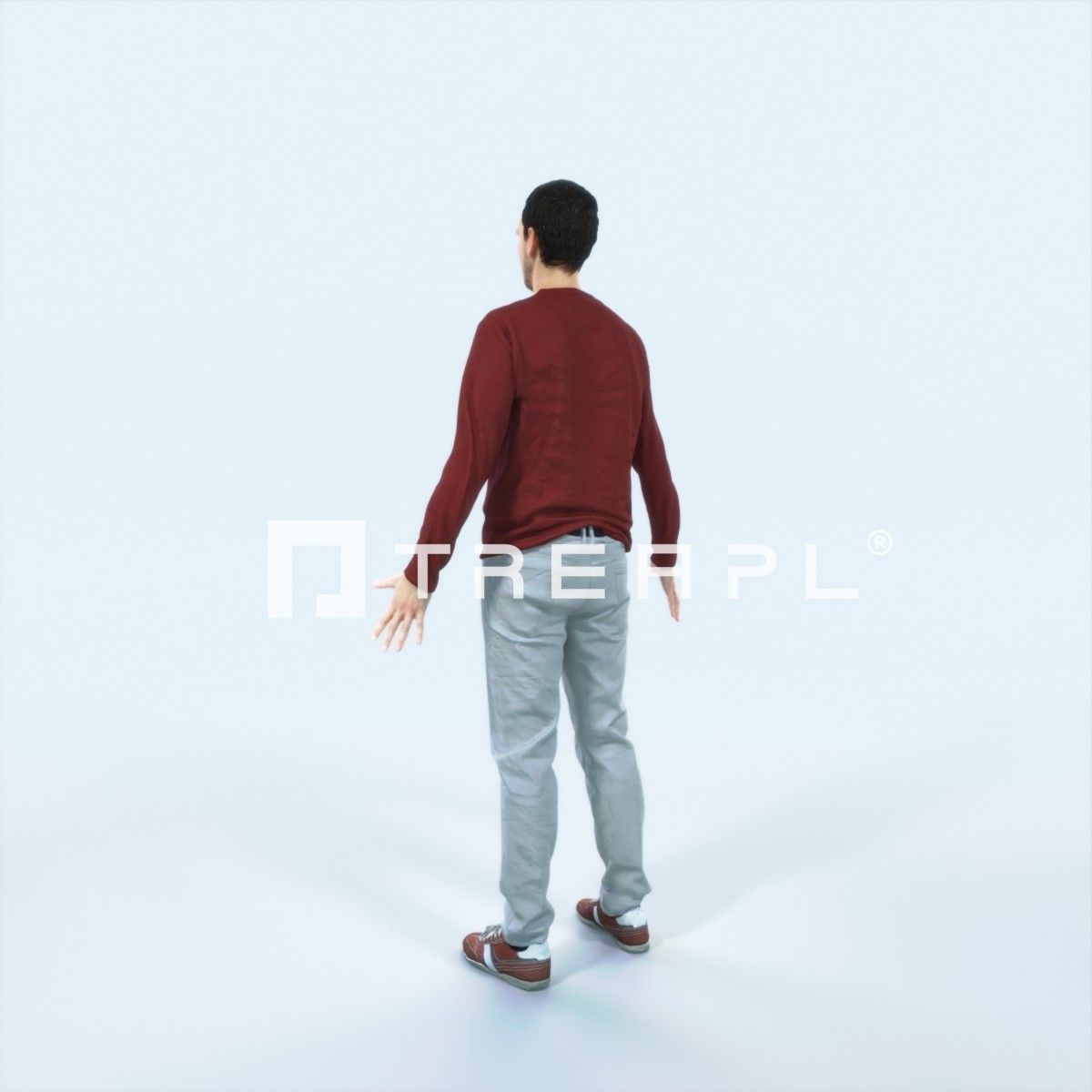 Jest 08J Animated Rigged Casual Man Low-poly 3D model_4