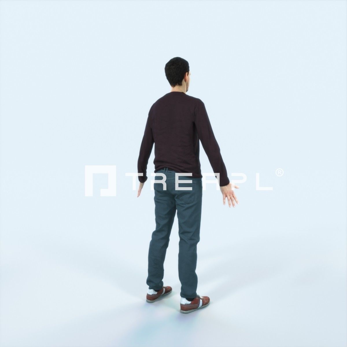 Jest 08I Animated Rigged Casual Man Low-poly 3D model_3