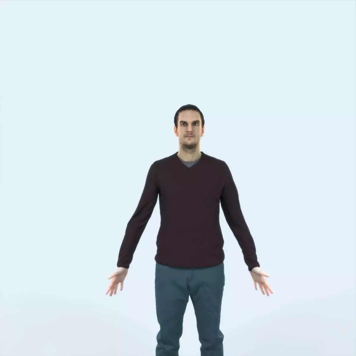 Jest 08I Animated Rigged Casual Man Low-poly 3D model_0