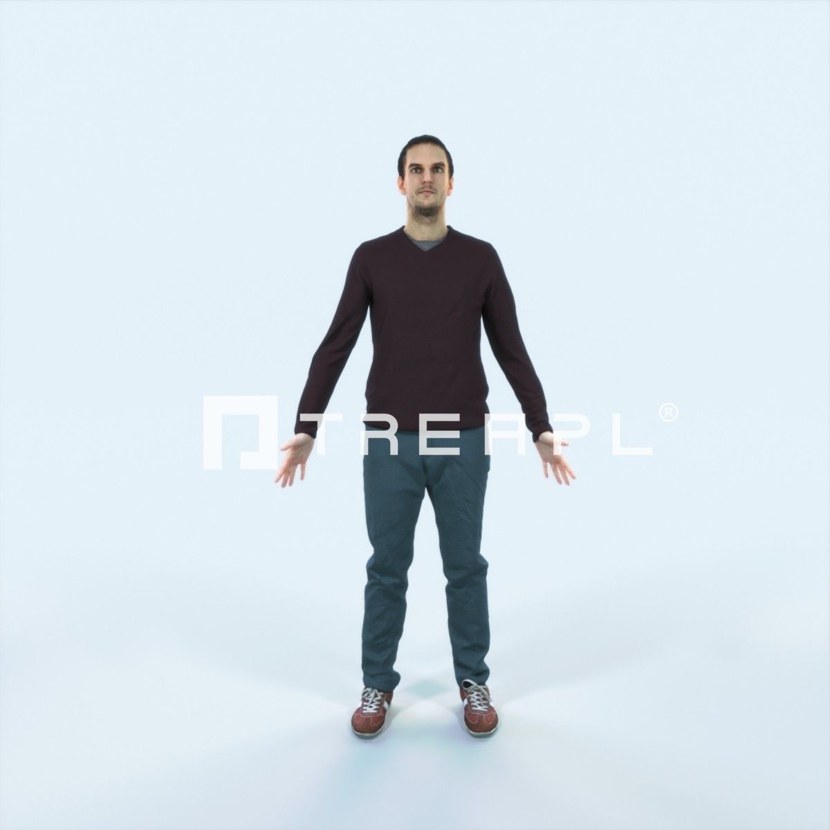 Jest 08I Animated Rigged Casual Man Low-poly 3D model_1