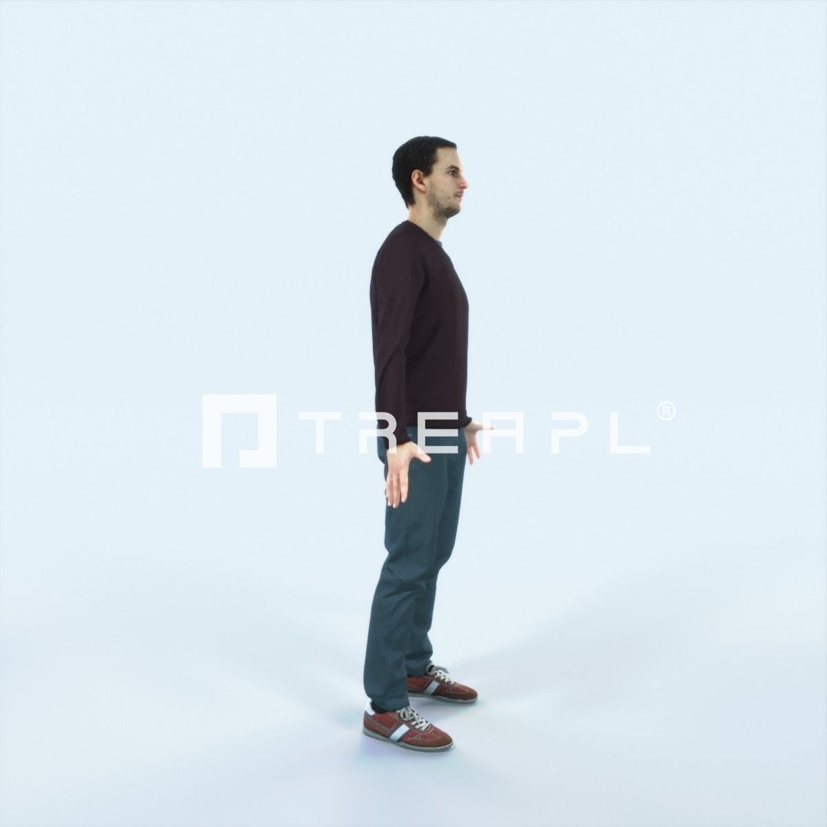 Jest 08I Animated Rigged Casual Man Low-poly 3D model_2