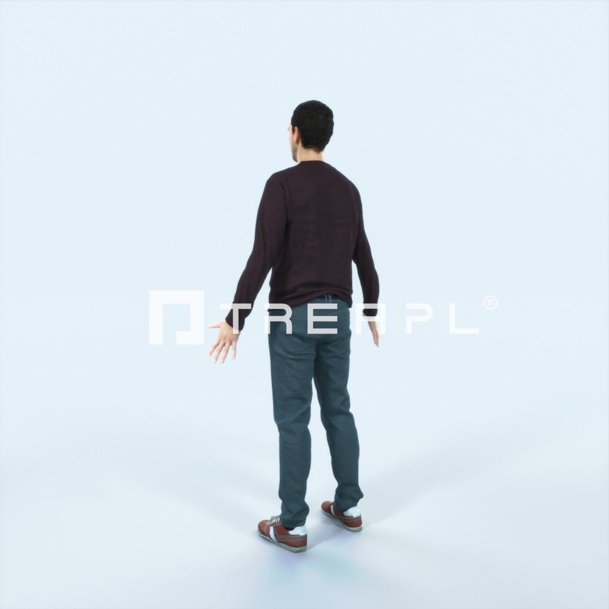 Jest 08I Animated Rigged Casual Man Low-poly 3D model_4