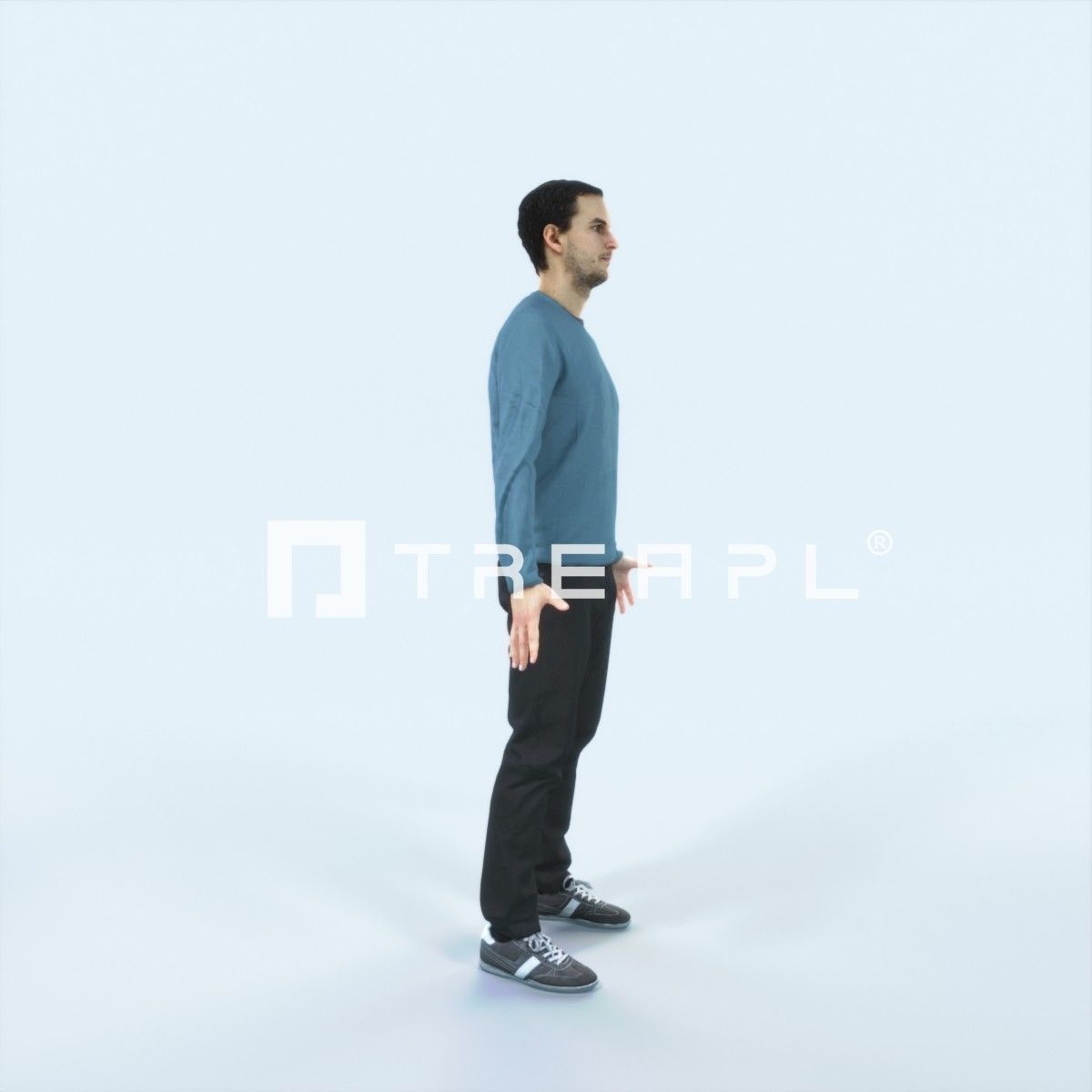 Jest 08F Animated Rigged Casual Man Low-poly 3D model_2